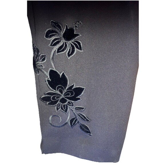 John Mark Pants XL Black NEW Embroidered Floral  Pant  Legs $109 Retail - Picture 7 of 7